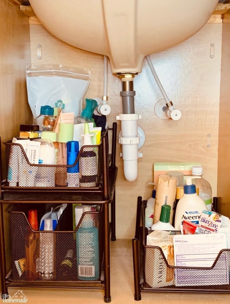 Under The Sink, Bathroom Organizer, Bathroom Storage, organizing small spaces, neat and tidy